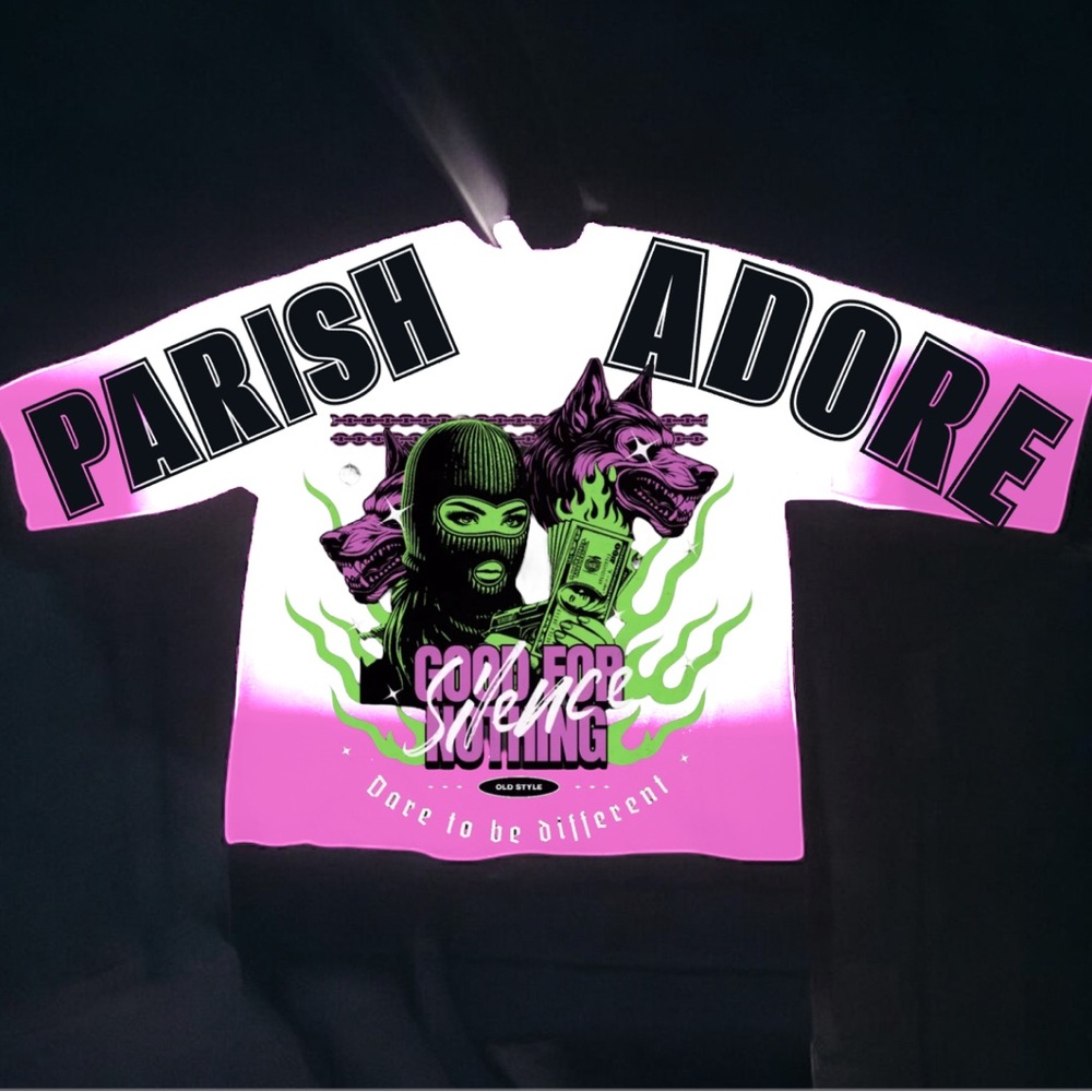 Parish Adore Oversized sweaters- Pink and Black